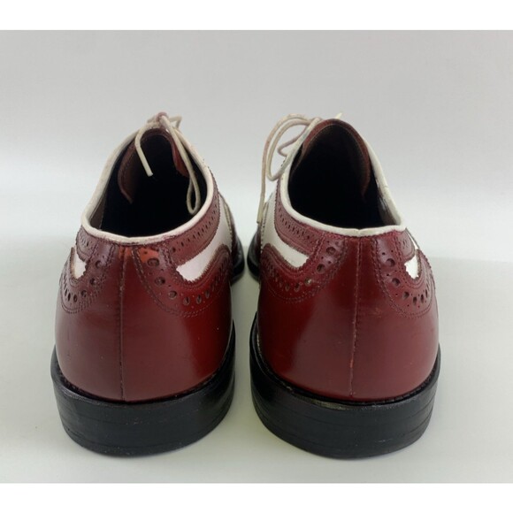 Allen Edmonds Broadstreet Red White Leather Brogue Oxford Wingtip Mens 10.5 D - Picture 6 of 13